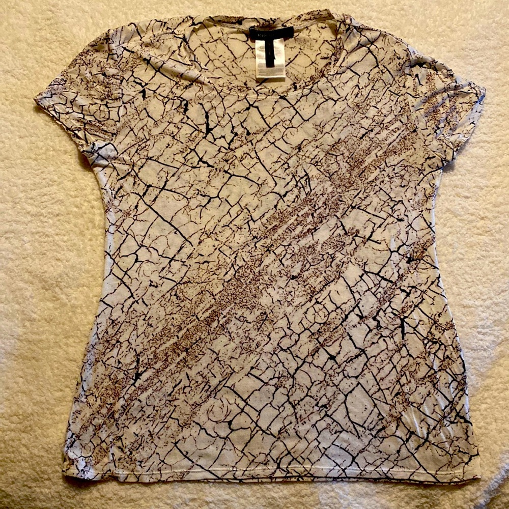BCBG MaxAzria top size XS cream with brown detailing